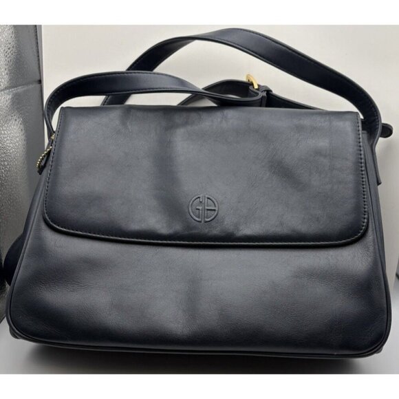 Giani Bernini Handbags - Giani Bernini Vintage Leather Navy Blue Shoulder Crossbody Purse Bag